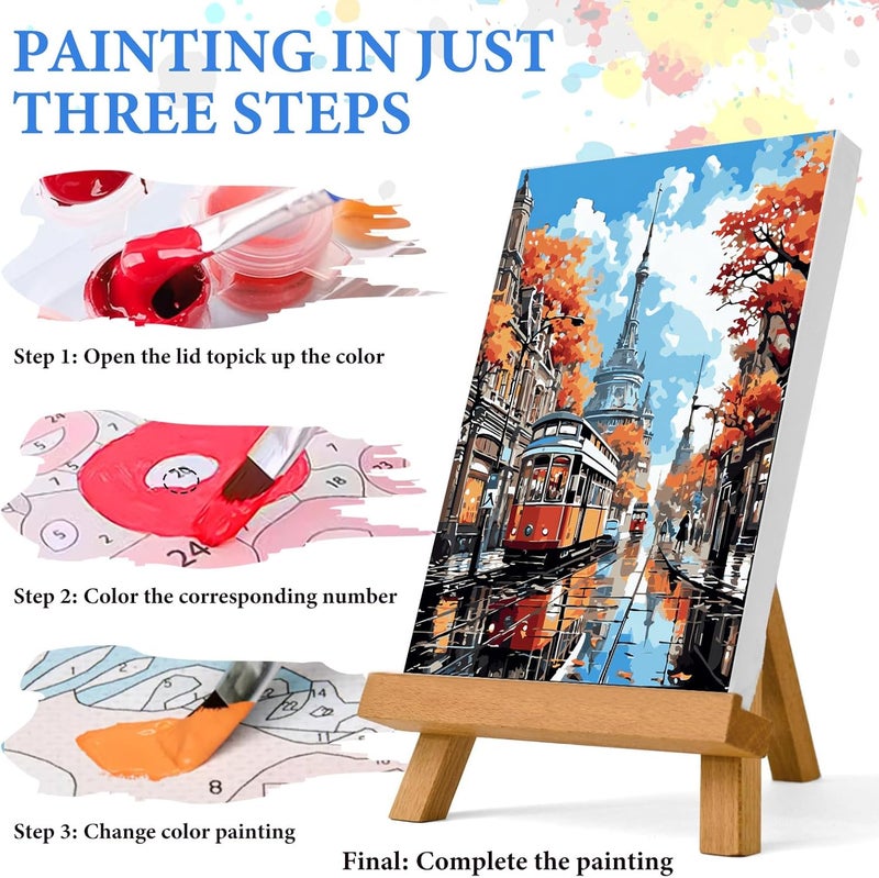 PRASIO Paint by Numbers Kit for Adults Beginner, Landscape Adult Paint by Number Kits, DIY Acrylic Paint by Numbers Kit for Adults Canvas for Home Decor Gift 16x20 Inch - Image 5